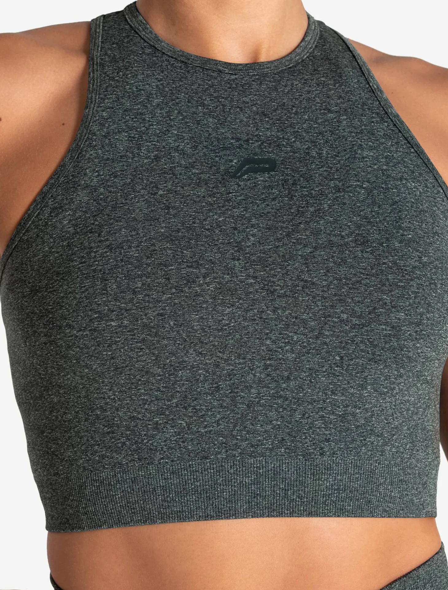 Form Seamless Crop Tank Green Marl