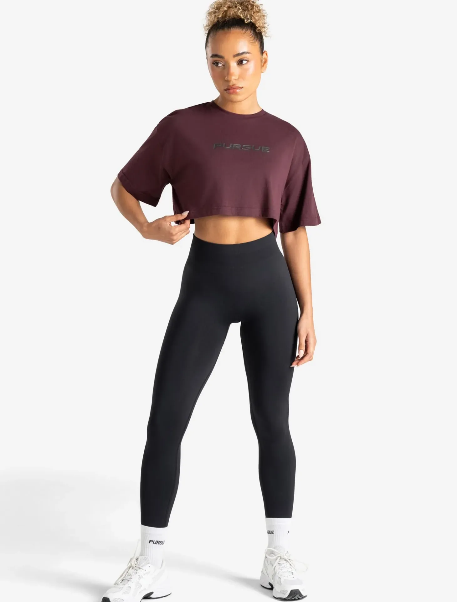 Graphic Crop T-Shirt Raisin
