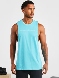 Graphic Drop Arm Tank Sky Blue