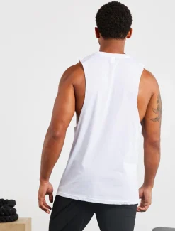 Graphic Drop Arm Tank White