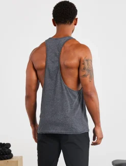 Graphic Stringer Vest Charcoal Marl
