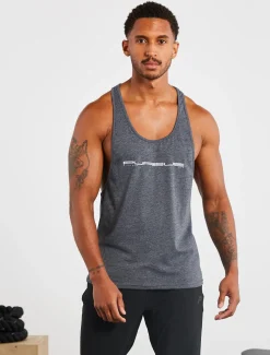 Graphic Stringer Vest Charcoal Marl