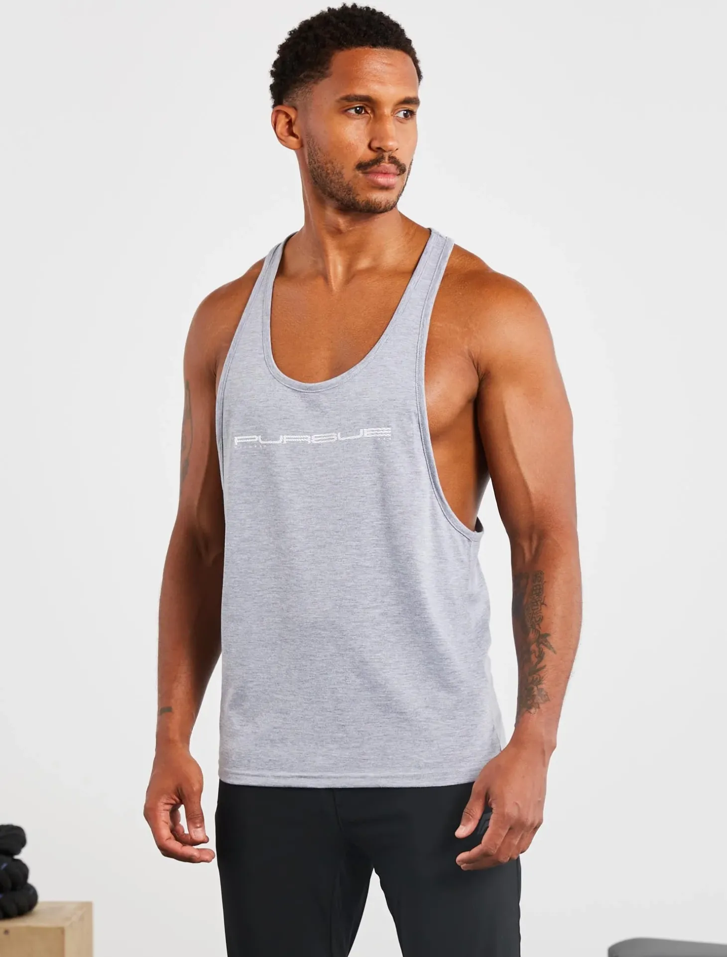Graphic Stringer Vest Grey Marl