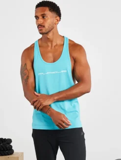Graphic Stringer Vest Sky Blue