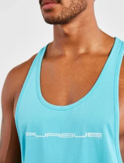 Graphic Stringer Vest Sky Blue