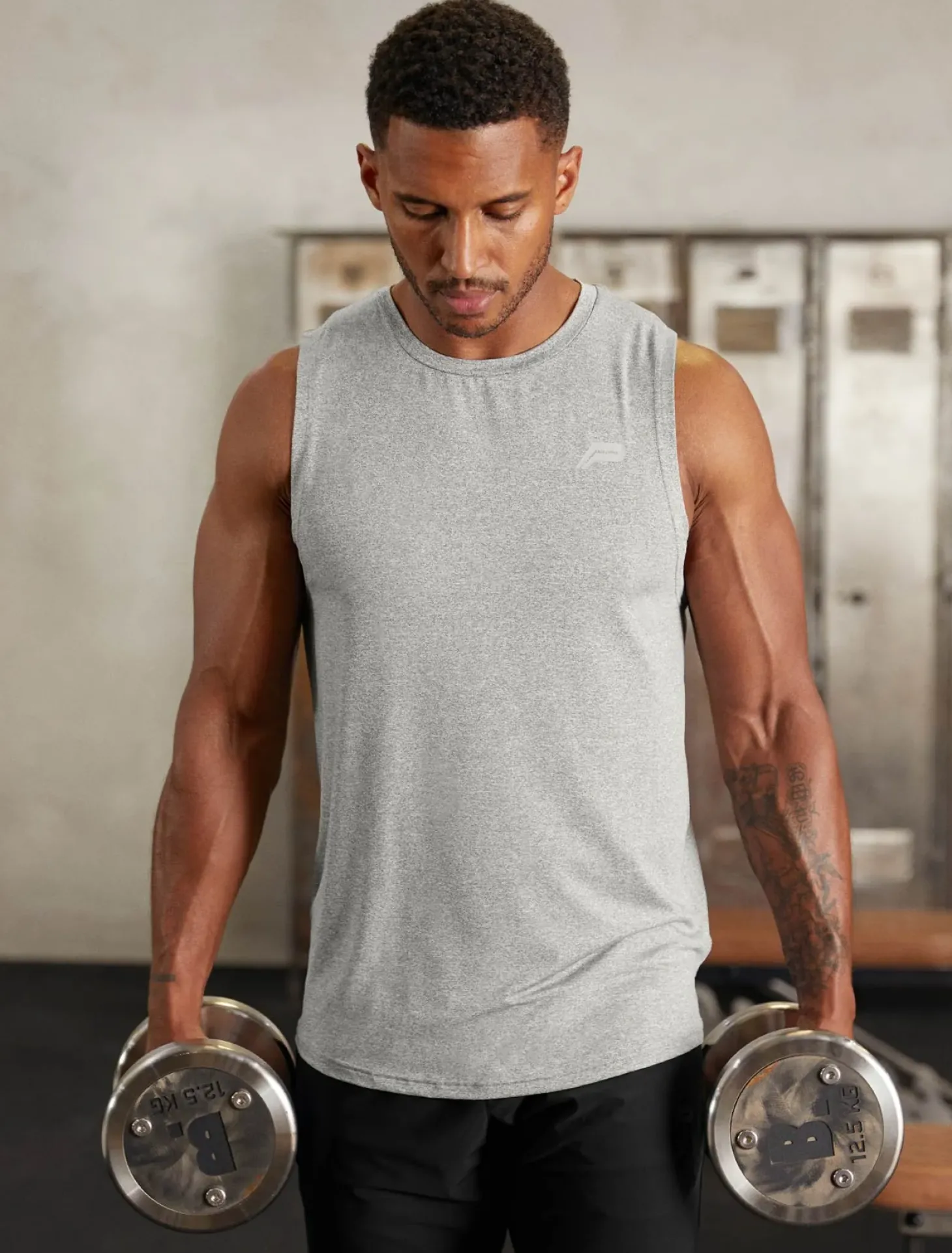 Hybrid Everyday Tank Grey Marl