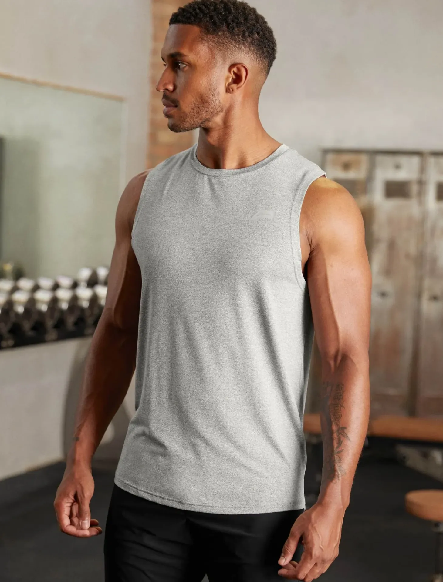 Hybrid Everyday Tank Grey Marl