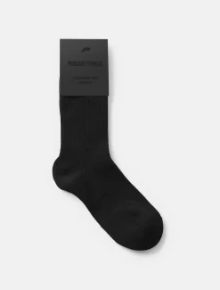 Jacquard Crew Socks Black (Unisex)
