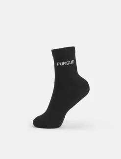Jacquard Quarter Socks Black (Unisex)