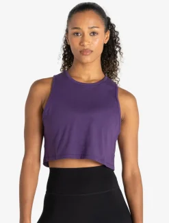 Knot Back Crop Tank Purple Berry