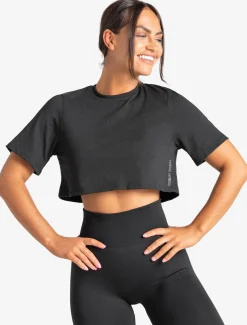 Knot Back Crop T-Shirt Black