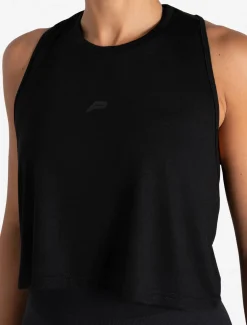 Lightweight Crop Gym Tank Black