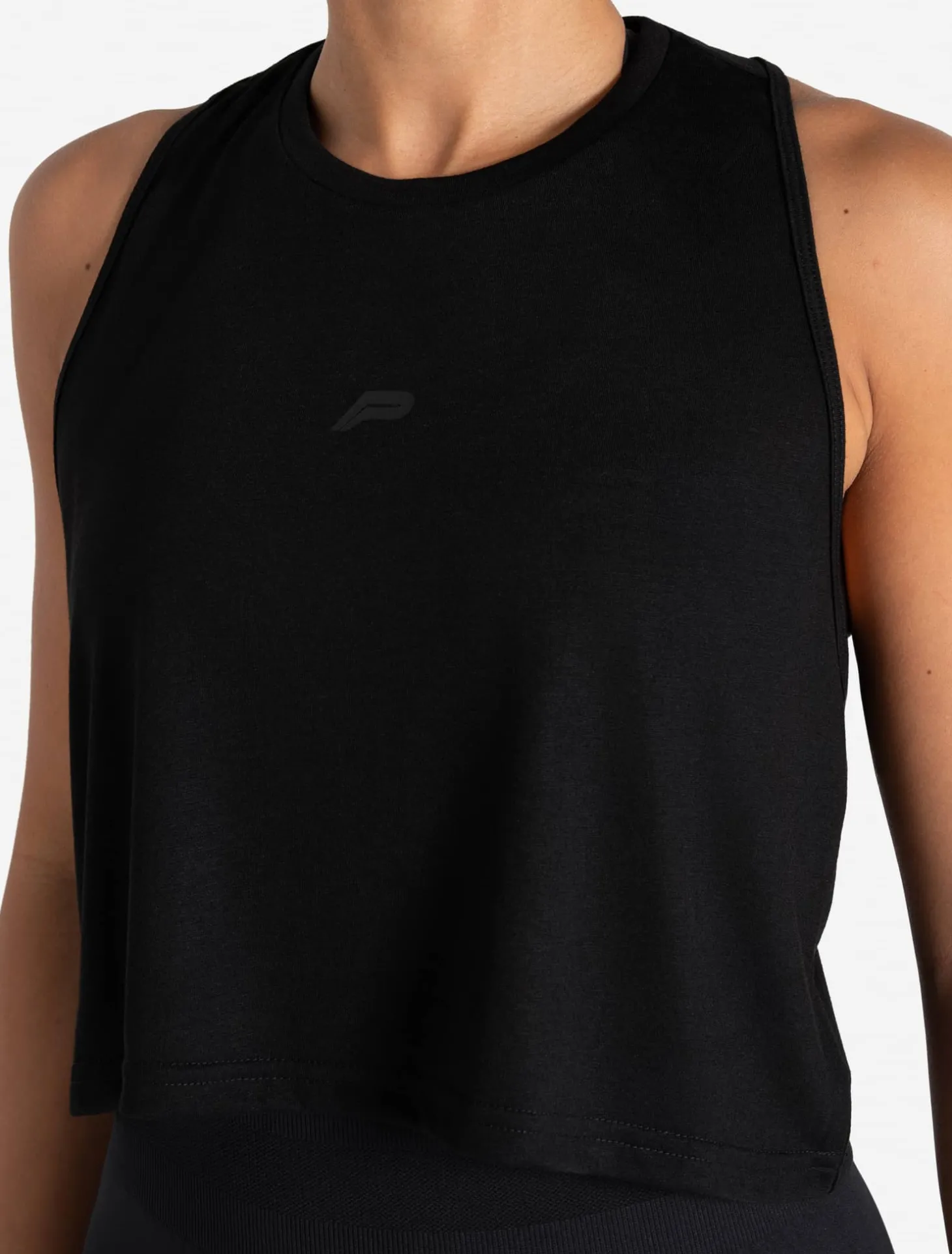 Lightweight Crop Gym Tank Black