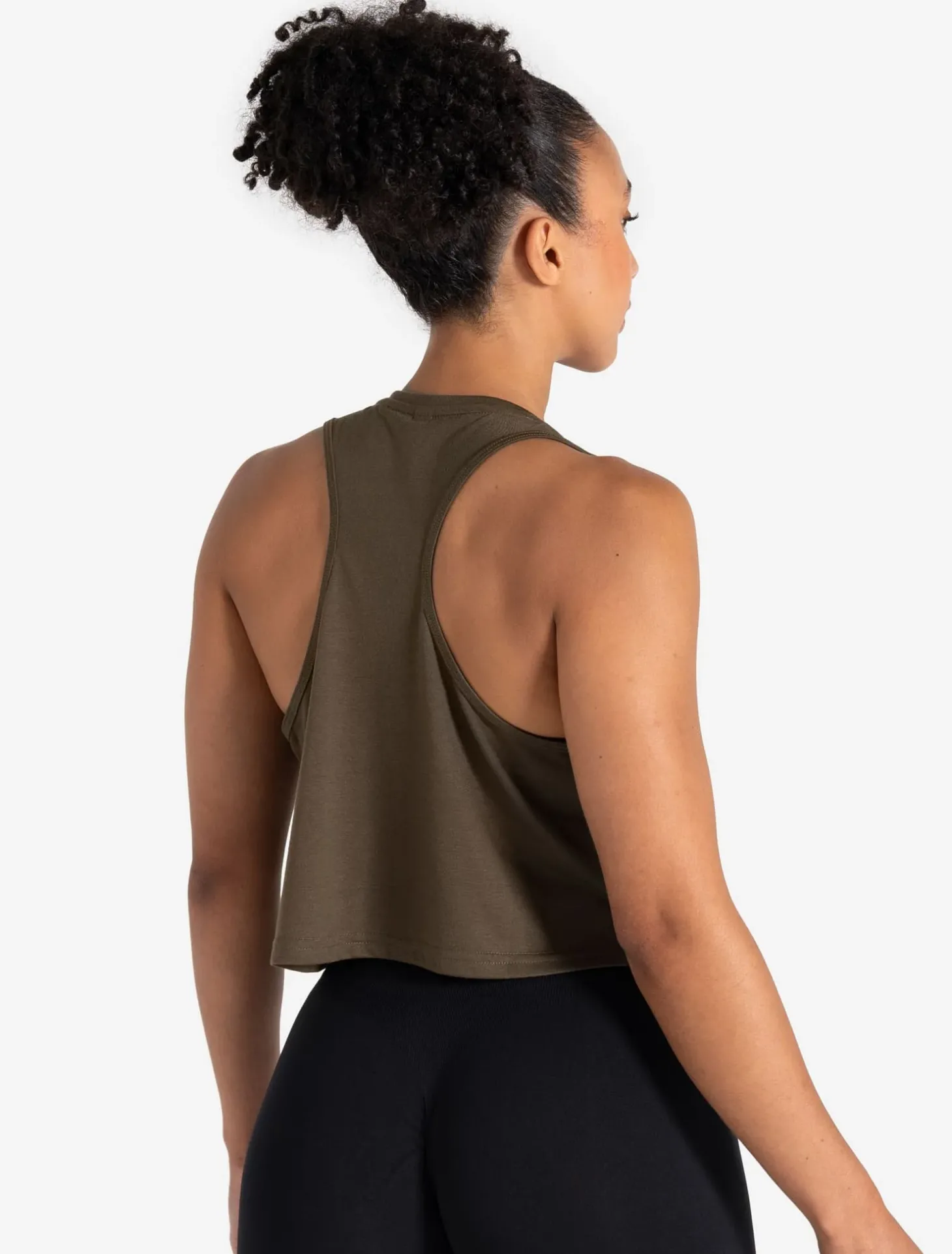 Lightweight Crop Gym Tank Olive