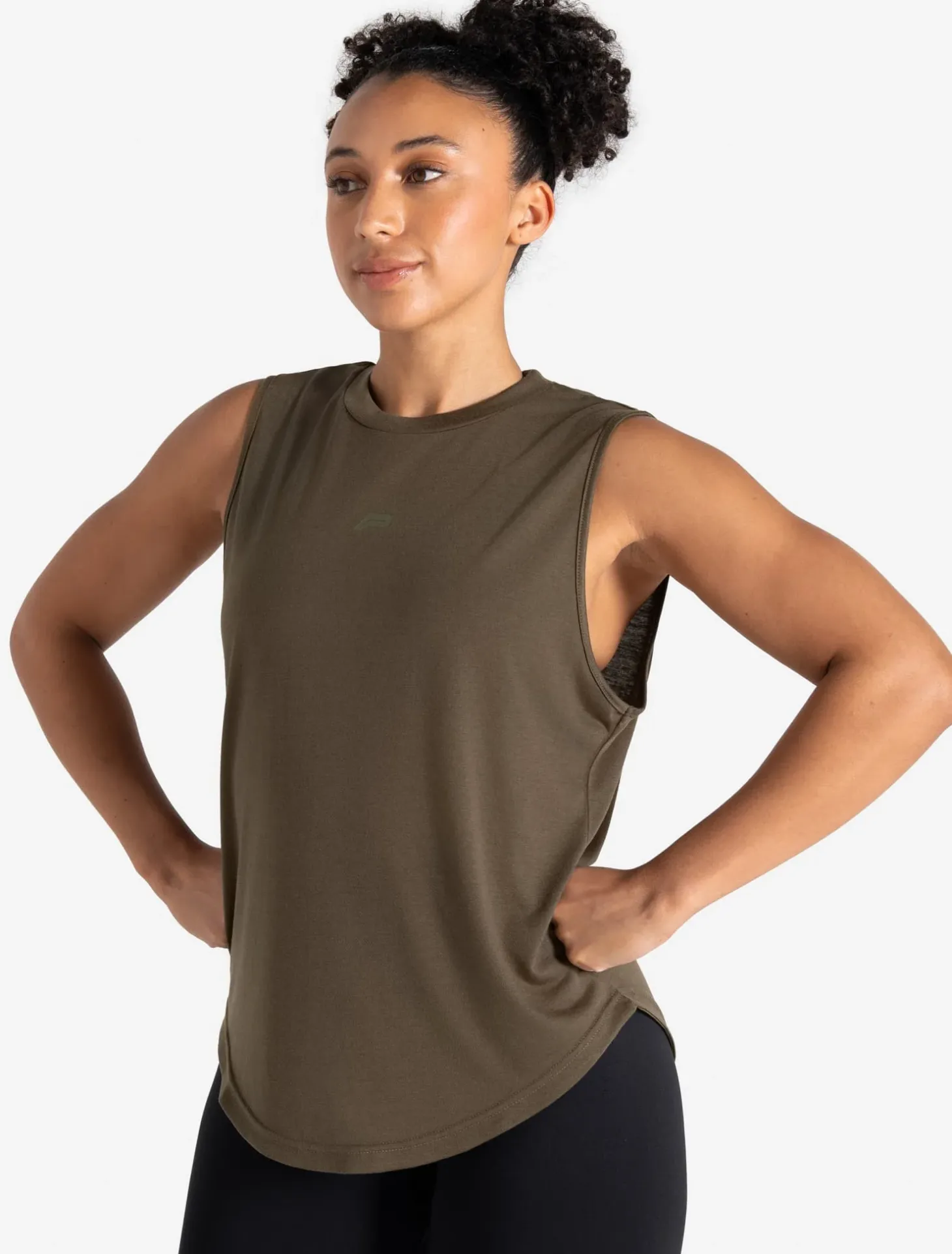 Lightweight Oversized Gym Tank Olive