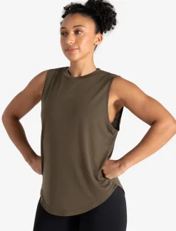 Lightweight Oversized Gym Tank Olive