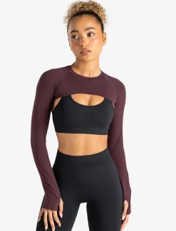 Long Sleeve Shrug Raisin