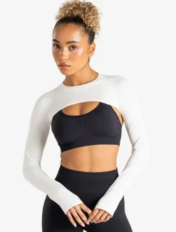 Long Sleeve Shrug White