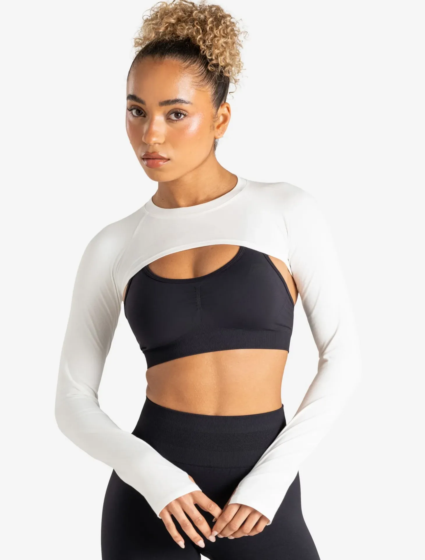 Long Sleeve Shrug White