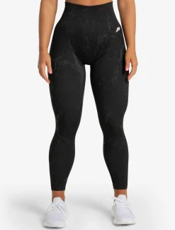 Marble Seamless Leggings Black