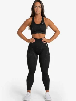 Marble Seamless Leggings Black