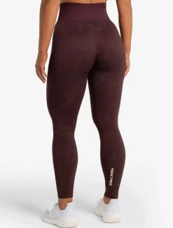 Marble Seamless Leggings Black Cherry