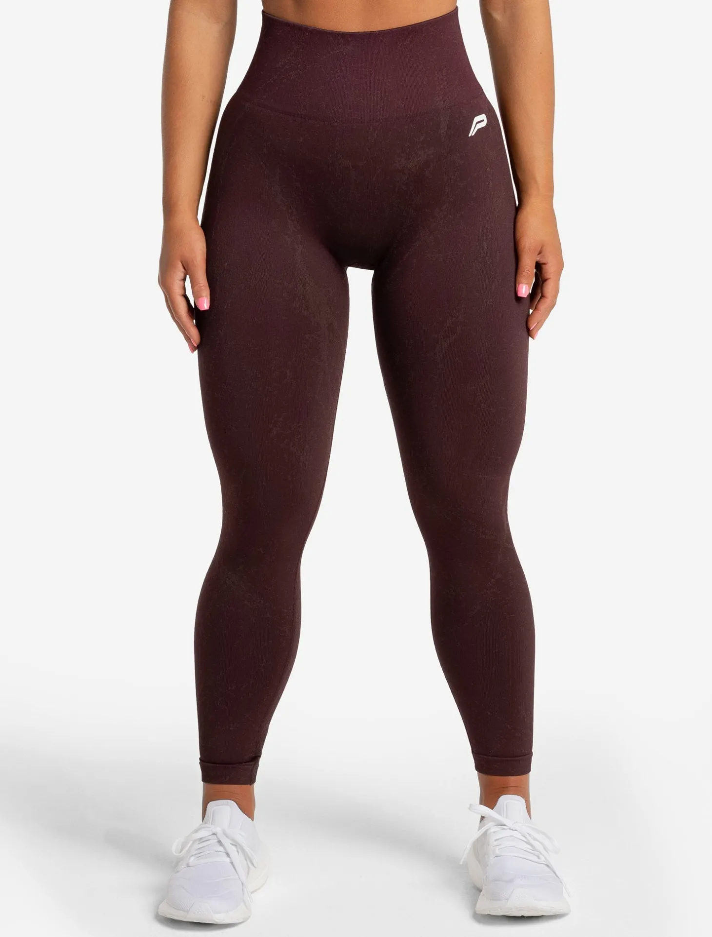 Marble Seamless Leggings Black Cherry