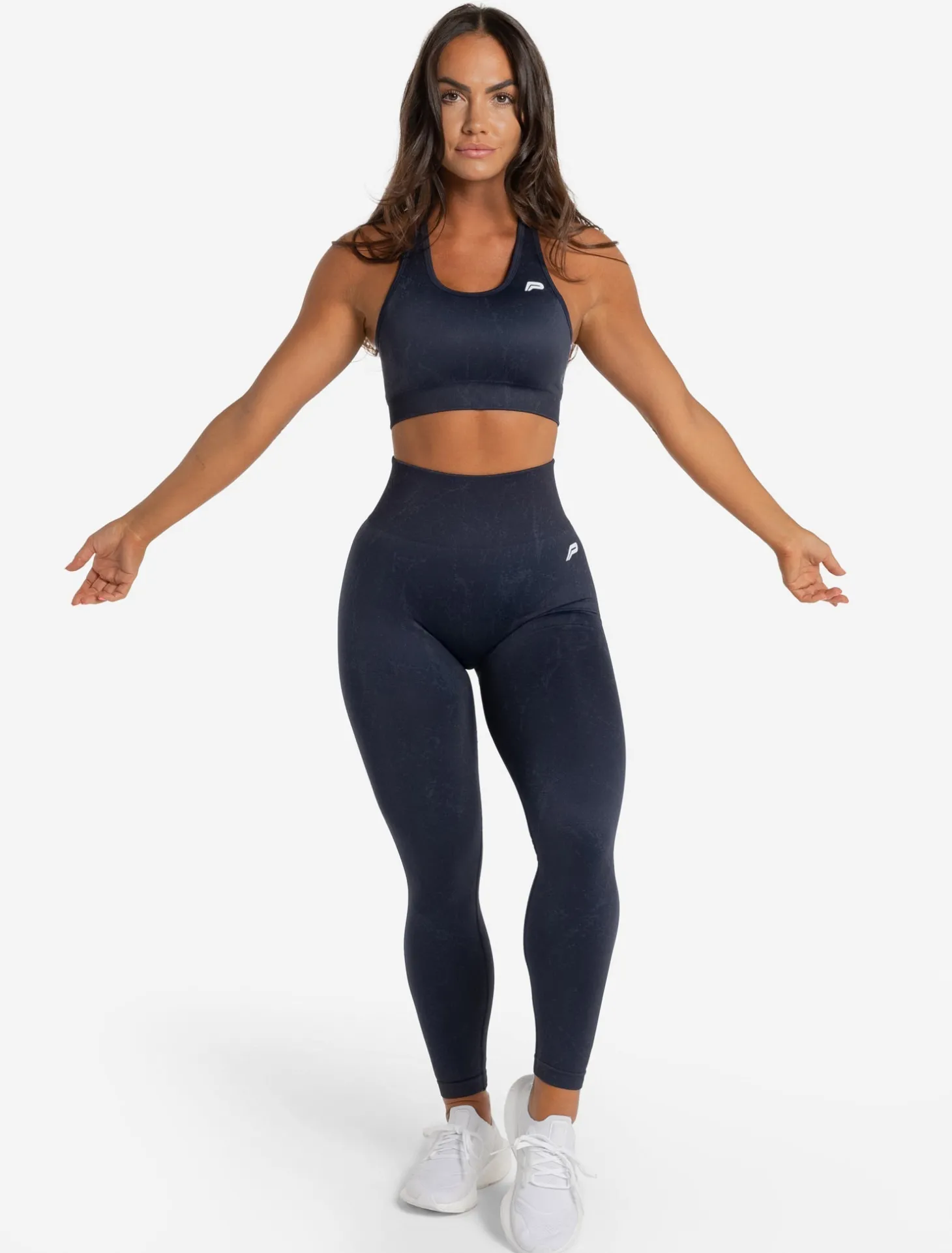 Marble Seamless Leggings Navy