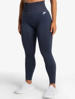 Marble Seamless Leggings Navy
