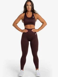 Marble Seamless Sports Bra Black Cherry