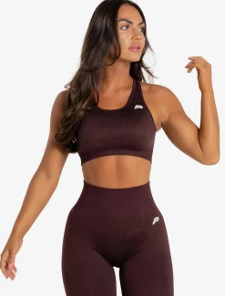 Marble Seamless Sports Bra Black Cherry