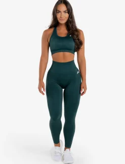 Marble Seamless Sports Bra Dark Emerald Green