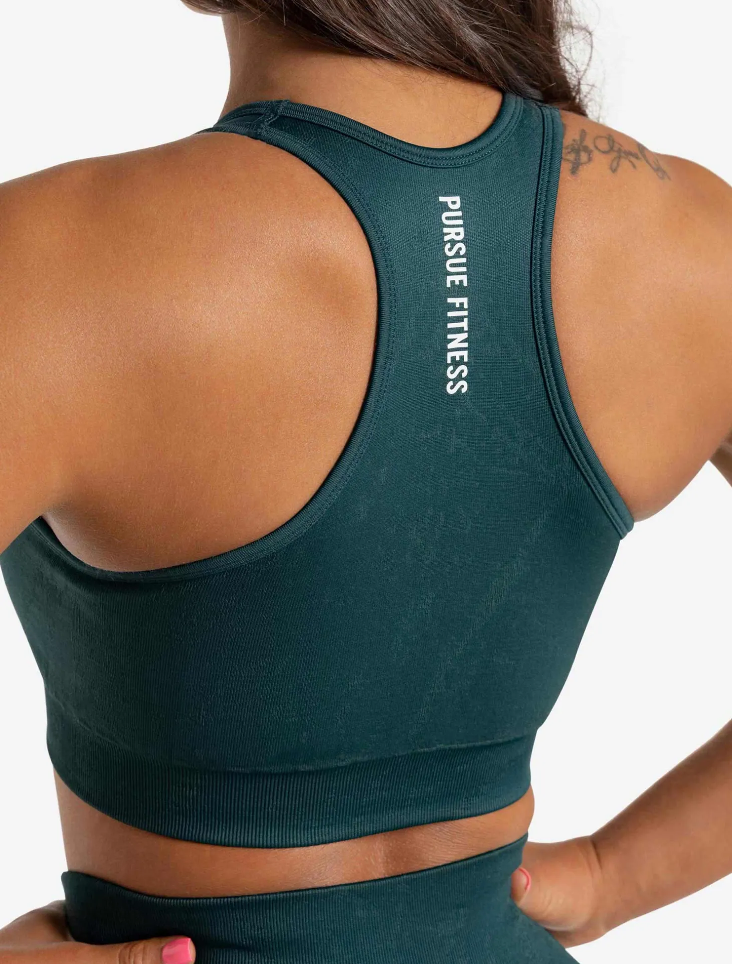 Marble Seamless Sports Bra Dark Emerald Green