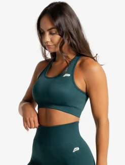 Marble Seamless Sports Bra Dark Emerald Green