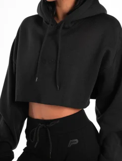 Oversized Crop Hoodie Blackout