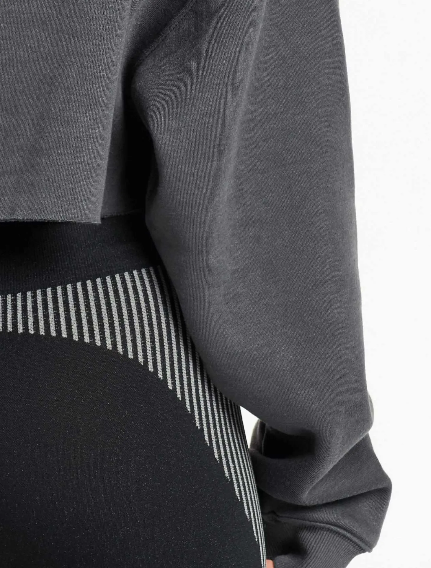 Oversized Crop Hoodie Slate