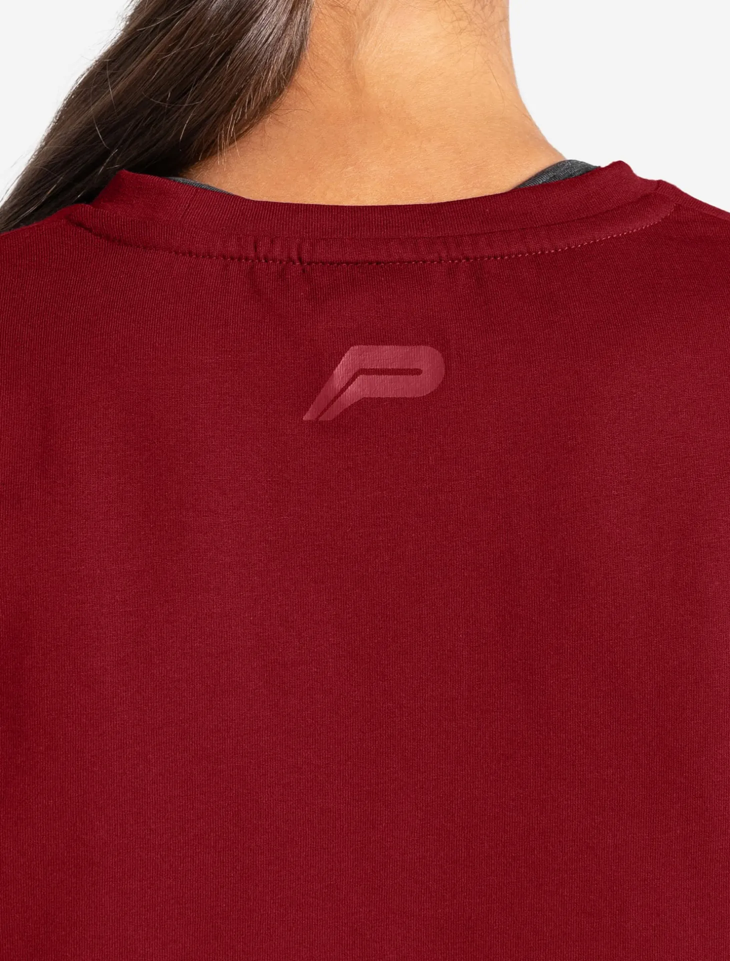 Oversized Crop T-Shirt Maroon