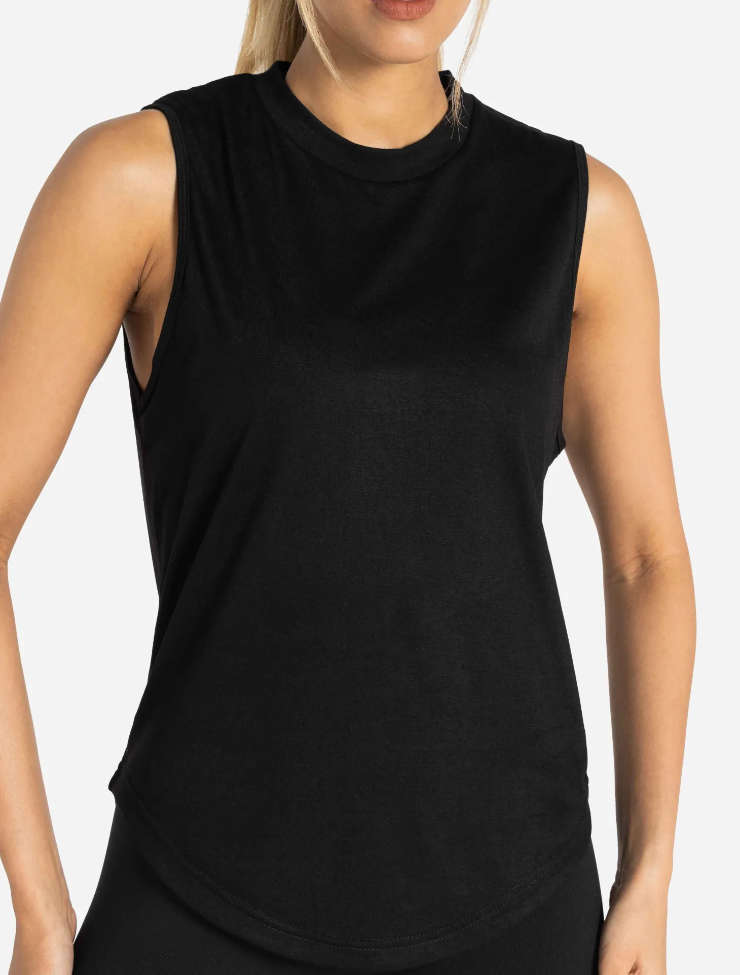 Oversized Graphic Tank Black