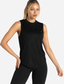 Oversized Graphic Tank Black