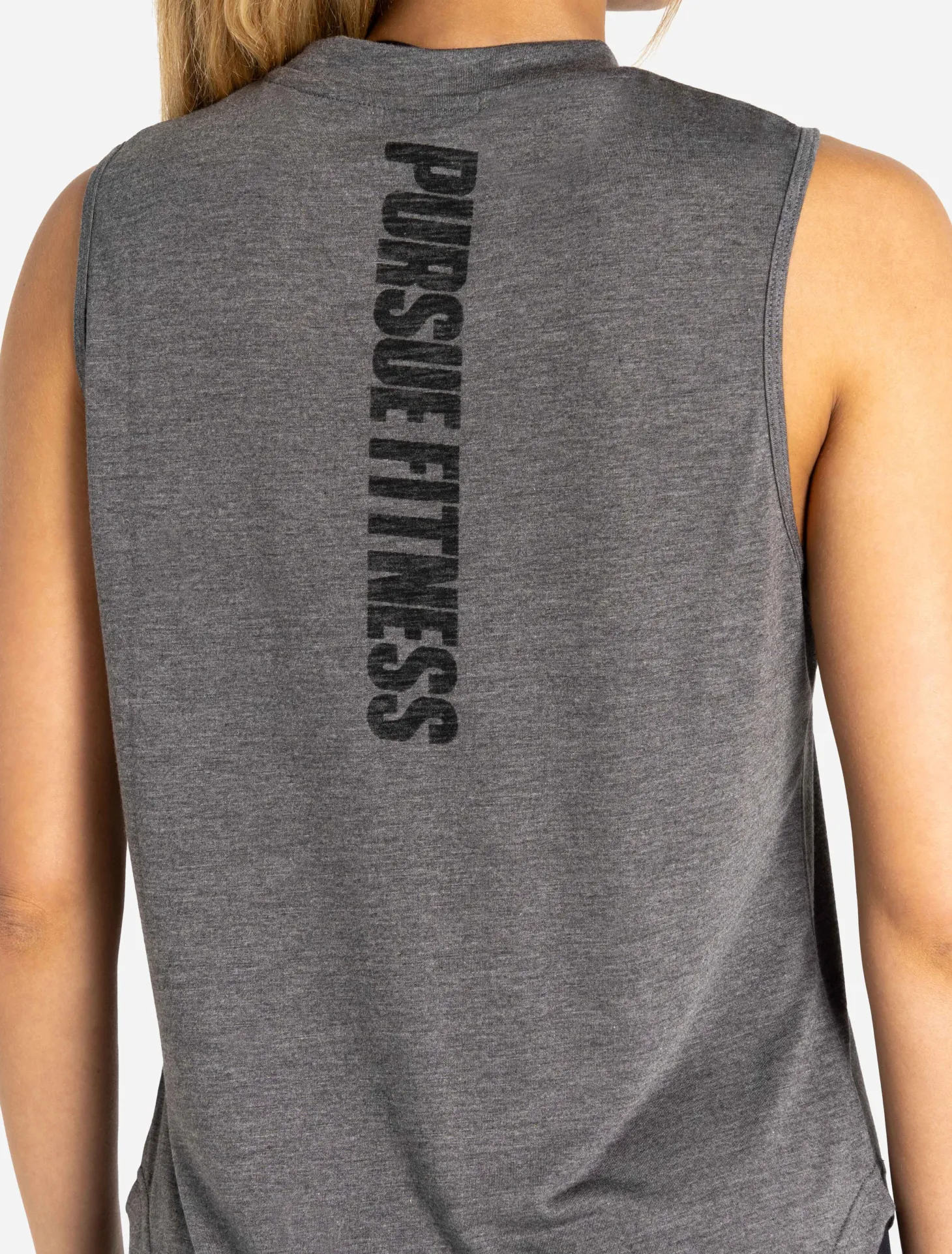 Oversized Graphic Tank Charcoal Black