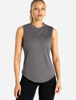 Oversized Graphic Tank Charcoal Black
