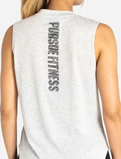 Oversized Graphic Tank Light Grey