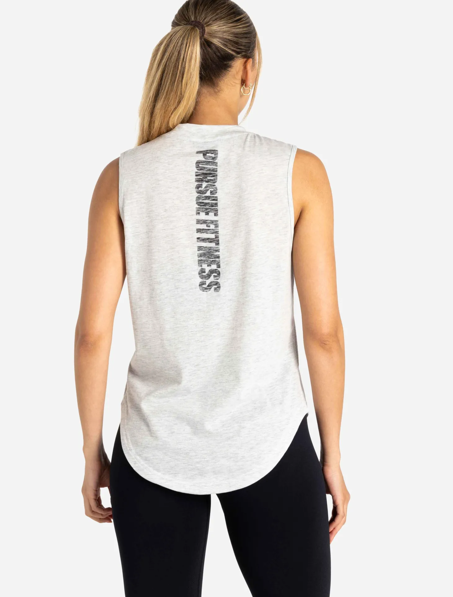 Oversized Graphic Tank Light Grey