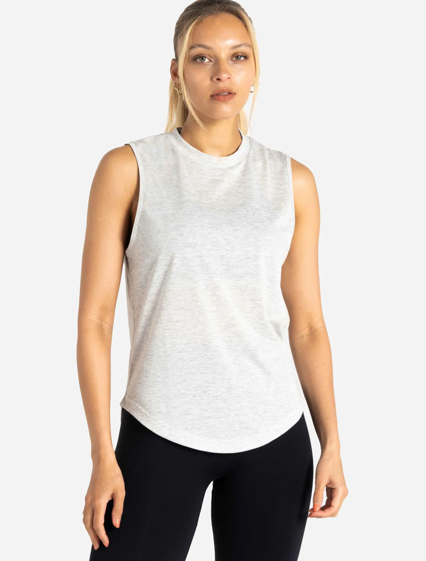 Oversized Graphic Tank Light Grey