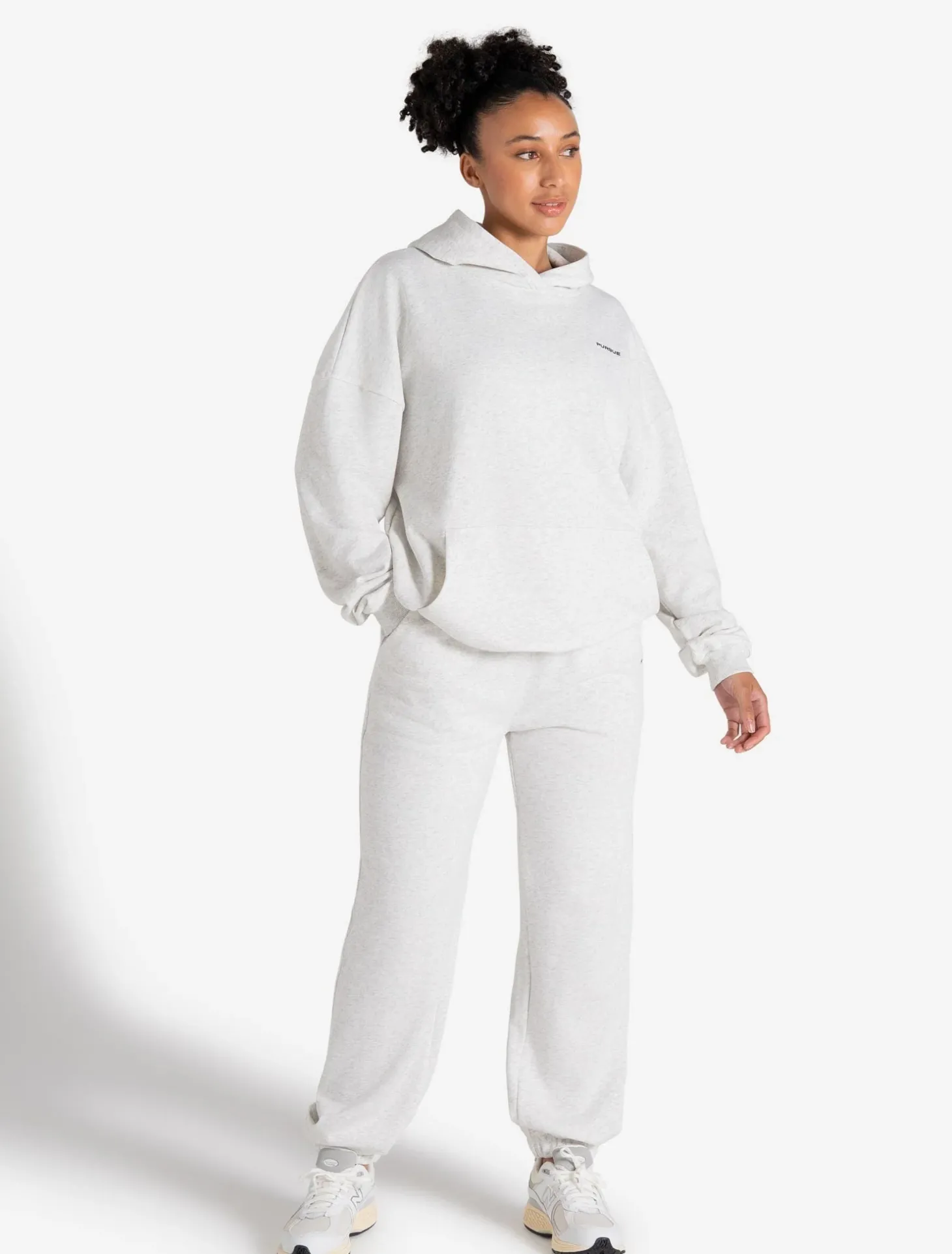 Oversized Hoodie Light Melange Grey