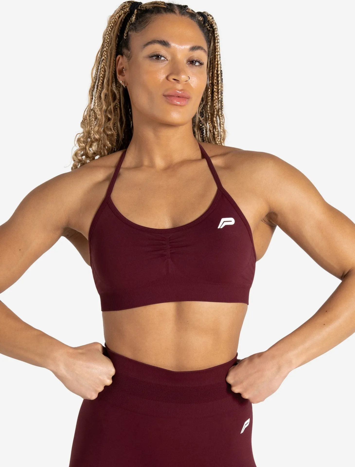 Scrunch Seamless Adjustable Sports Bra Dark Cherry