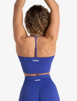 Scrunch Seamless Built-in Bra Tank Cobalt Blue