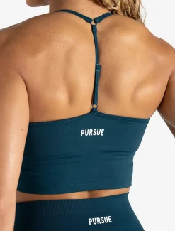 Scrunch Seamless Built-in Bra Tank Dark Teal