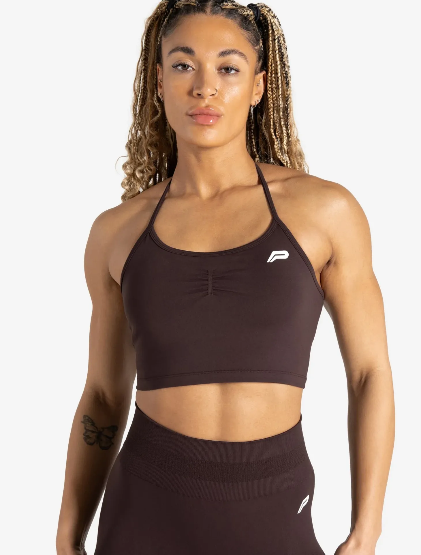 Scrunch Seamless Built-in Bra Tank Chocolate Plum