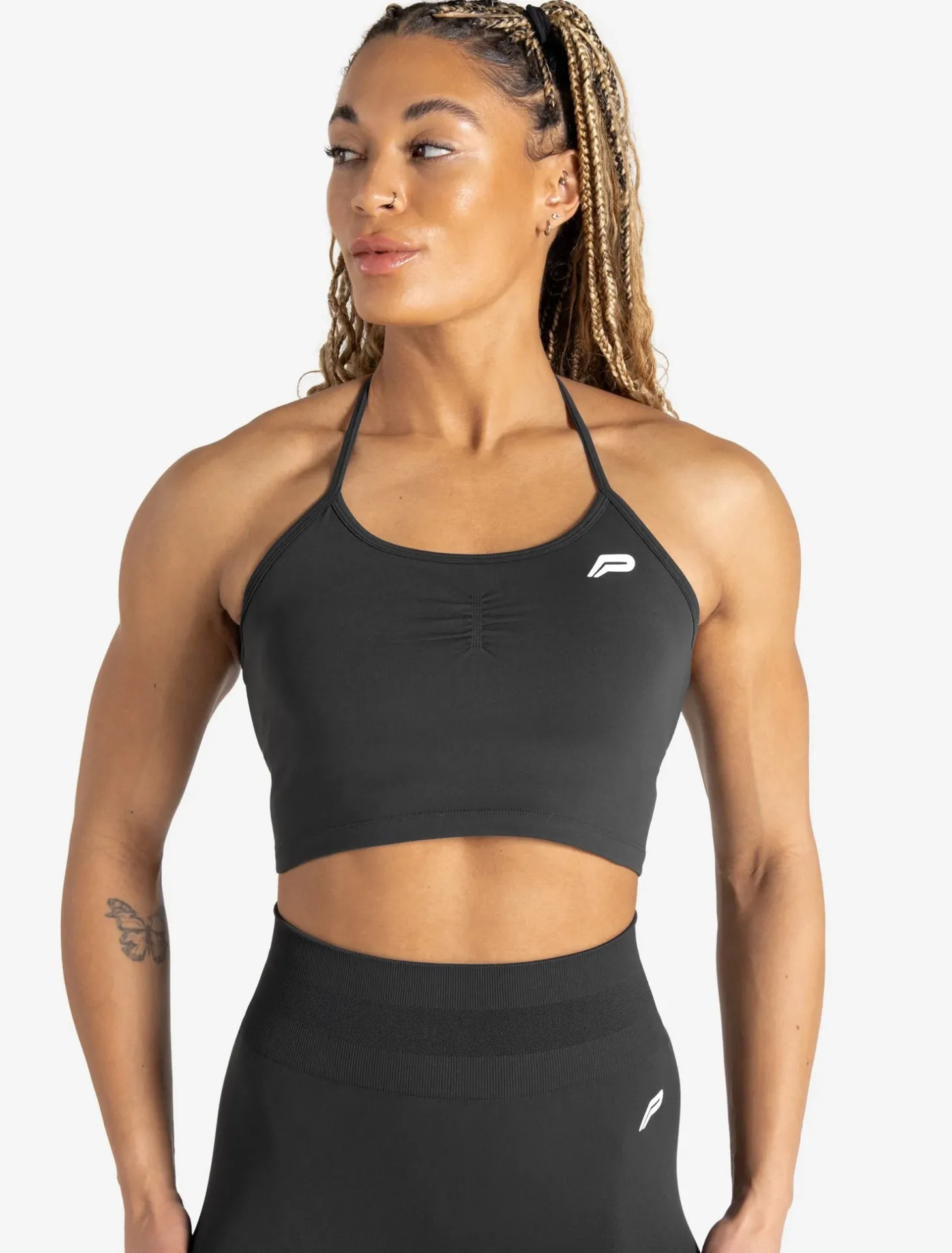 Scrunch Seamless Built-in Bra Tank Woodland Grey